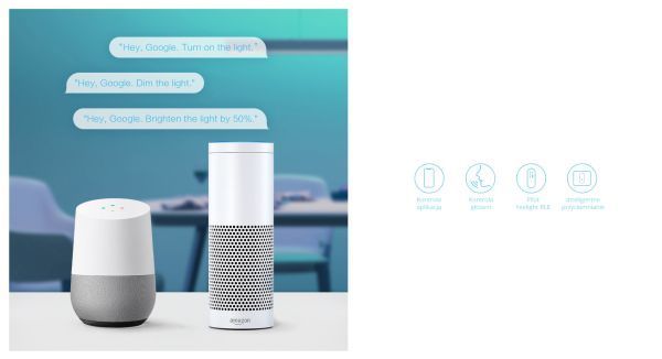 Ledowa lampa wisząca Cristal - sterowana głosem