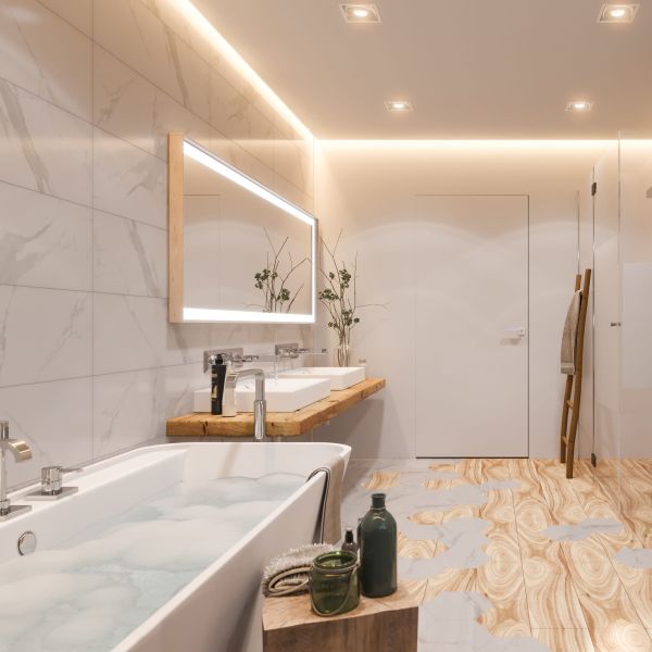 Oczka Meris jako oświetlenie łazienki