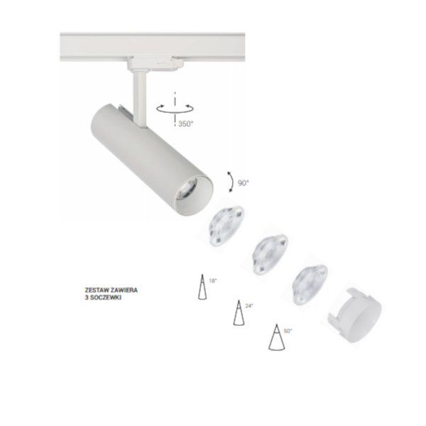 Reflektor sufitowy Milo do systemu szynowego CTLS w kuchni