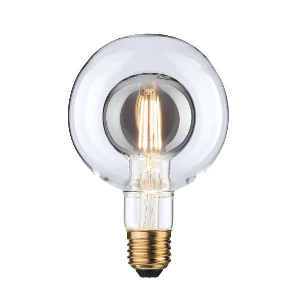 Żarówka dekoracyjna Inner Shape G95 - E27, 2700K, dymione szkło