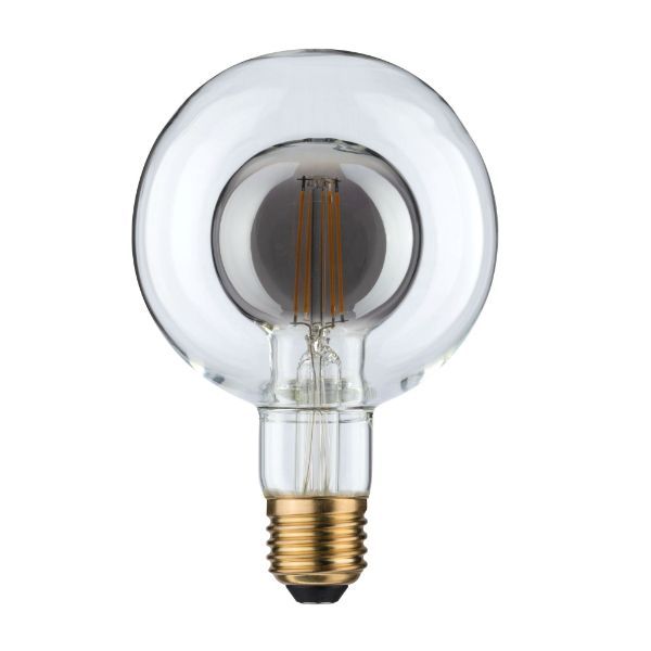 Żarówka dekoracyjna Inner Shape G95 - E27, 2700K, dymione szkło
