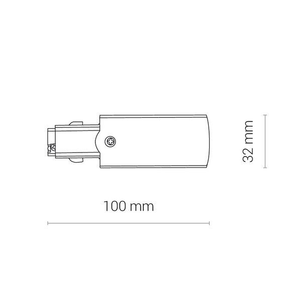 Zasilacz końcowy CTLS - lewy, biały, system szynowy