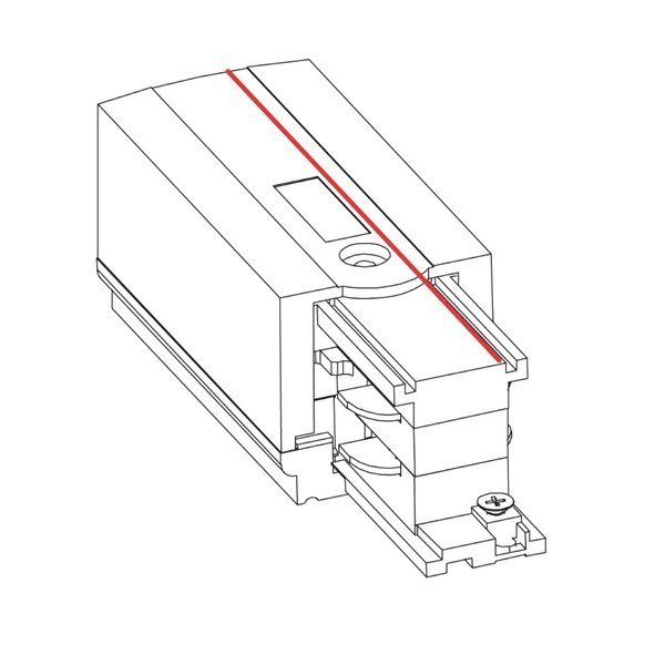 Zasilacz końcowy CTLS - lewy, biały, system szynowy