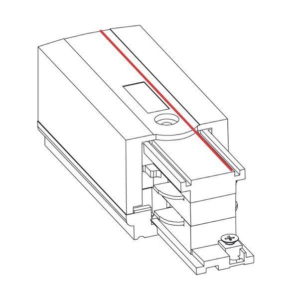 Zasilacz końcowy CTLS - lewy, czarny, system szynowy
