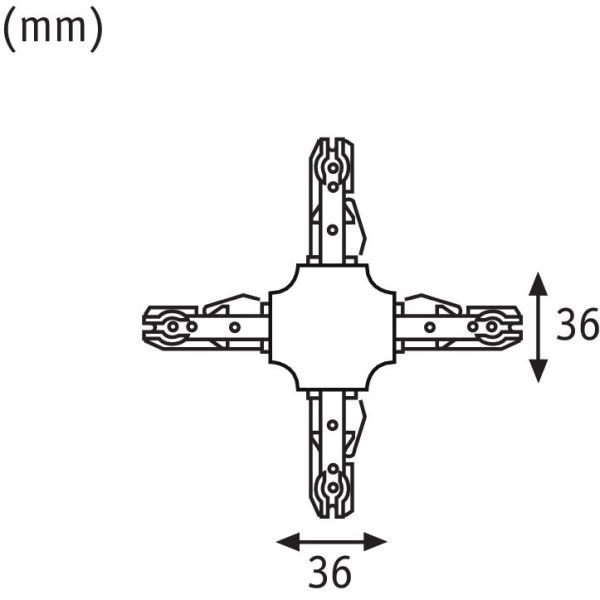 Złącze URail - X-connector, czarne, system szynowy