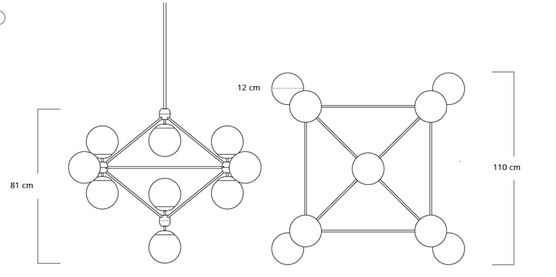 Żyrandol Astrifero 15 do salonu lub jadalni