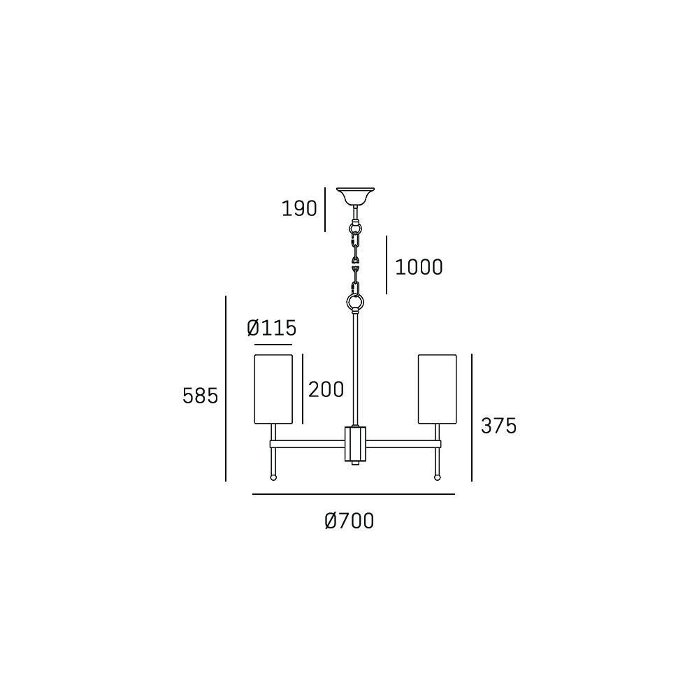Żyrandol do salonu Denver nad stół