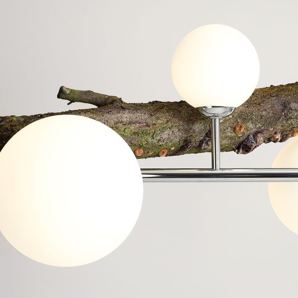 Żyrandol złoty Dione 6 nad stół w jadalni