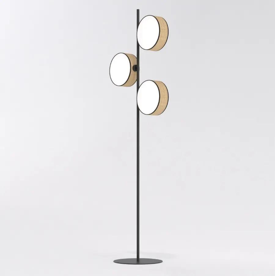 Lampa stojąca boho z trzema ruchomymi abażurami - Emibig Drumz LP3