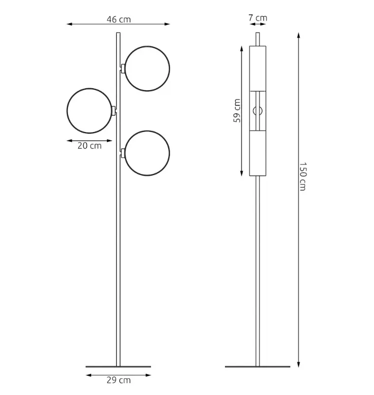 Lampa stojąca boho z trzema ruchomymi abażurami - Emibig Drumz LP3