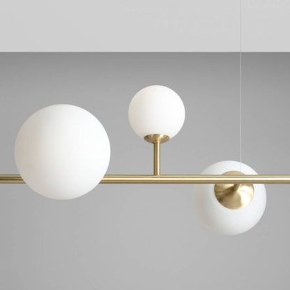 Lampa wisząca Dione 6 - mosiądz, lampa do salonu