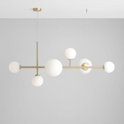 Lampa wisząca Dione 6 - mosiądz, lampa do salonu