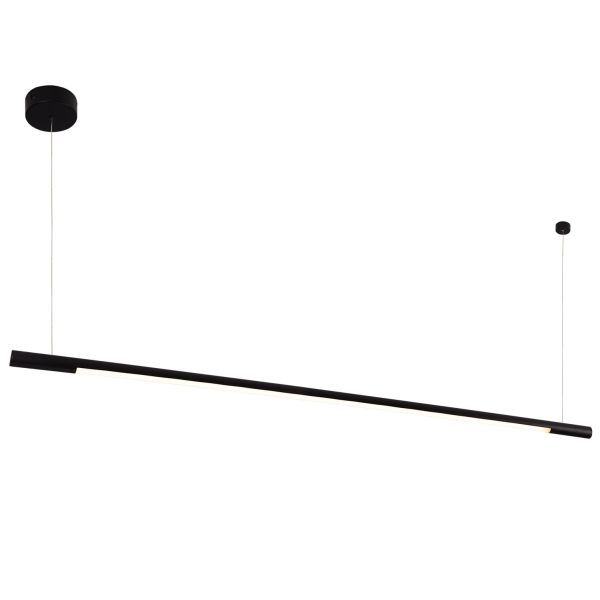 Lampa wisząca z długim czarnym kloszem