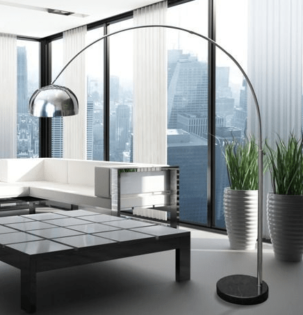 Srebrne lampy stojące