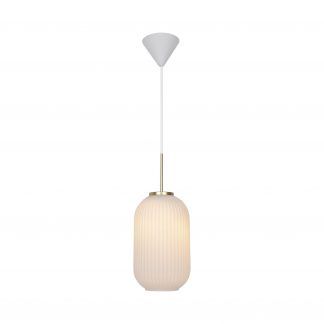 Biała lampa wisząca Milford 20 - Nordlux - do sypialni, do salonu w stylu vintage