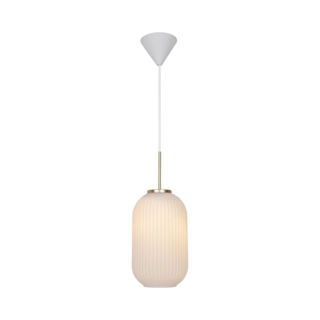 Biała lampa wisząca Milford 20 - Nordlux - do sypialni, do salonu w stylu vintage