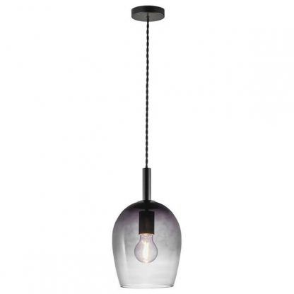 Elegancka lampa wisząca Uma 18 z dymionym kloszem- do jadalni, do salonu