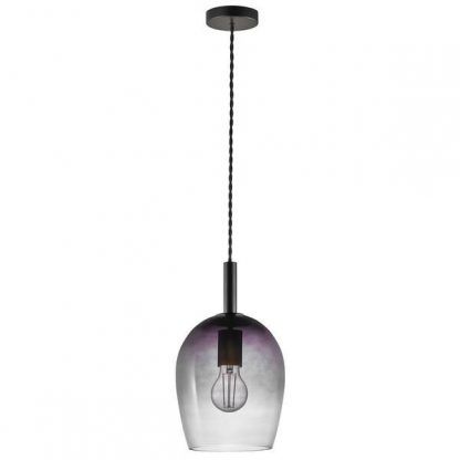 Elegancka lampa wisząca Uma 18 z dymionym kloszem- do jadalni, do salonu