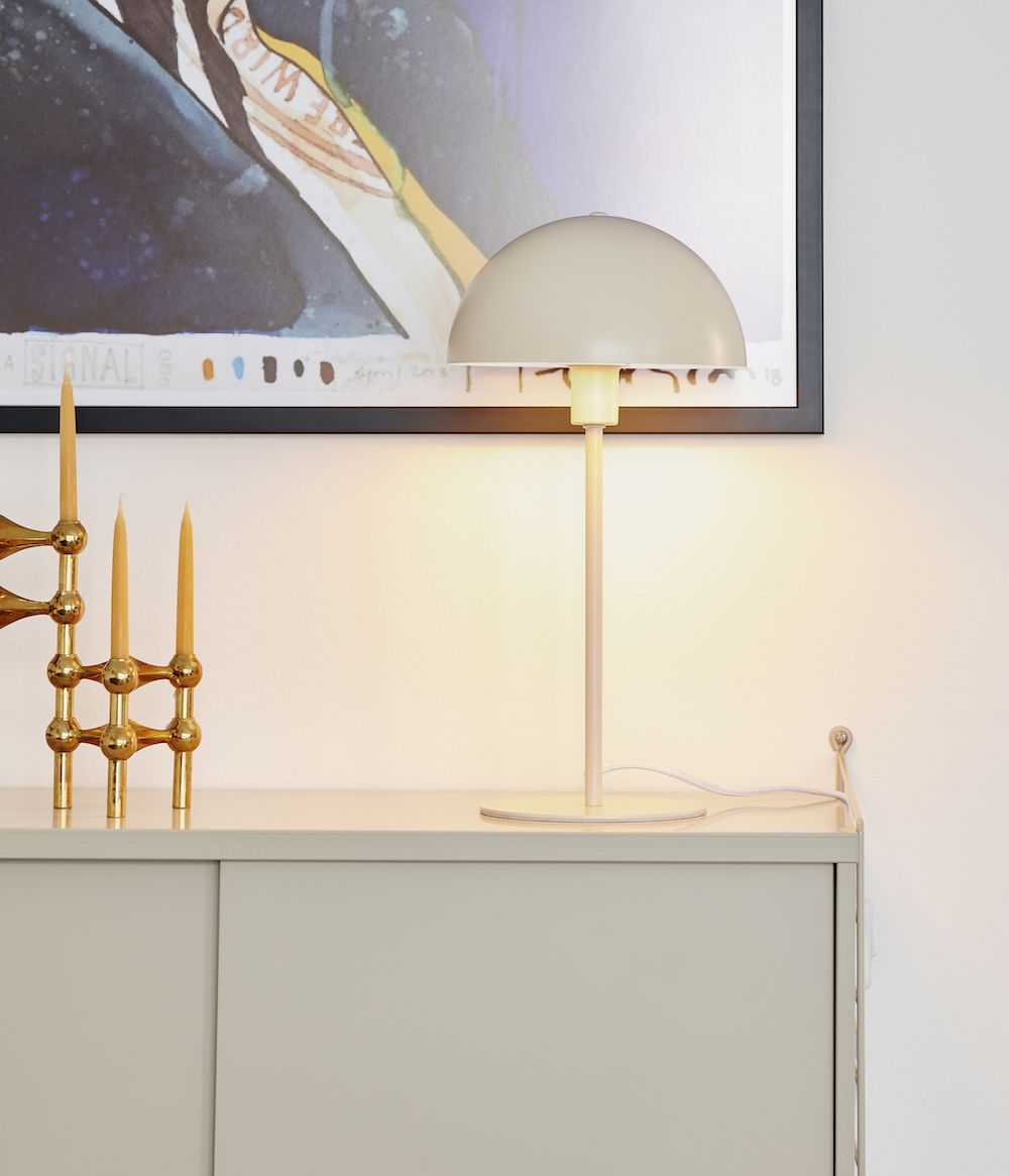 Beżowa lampa stołowa Ellen - Nordlux - na stolik nocny, na komodę