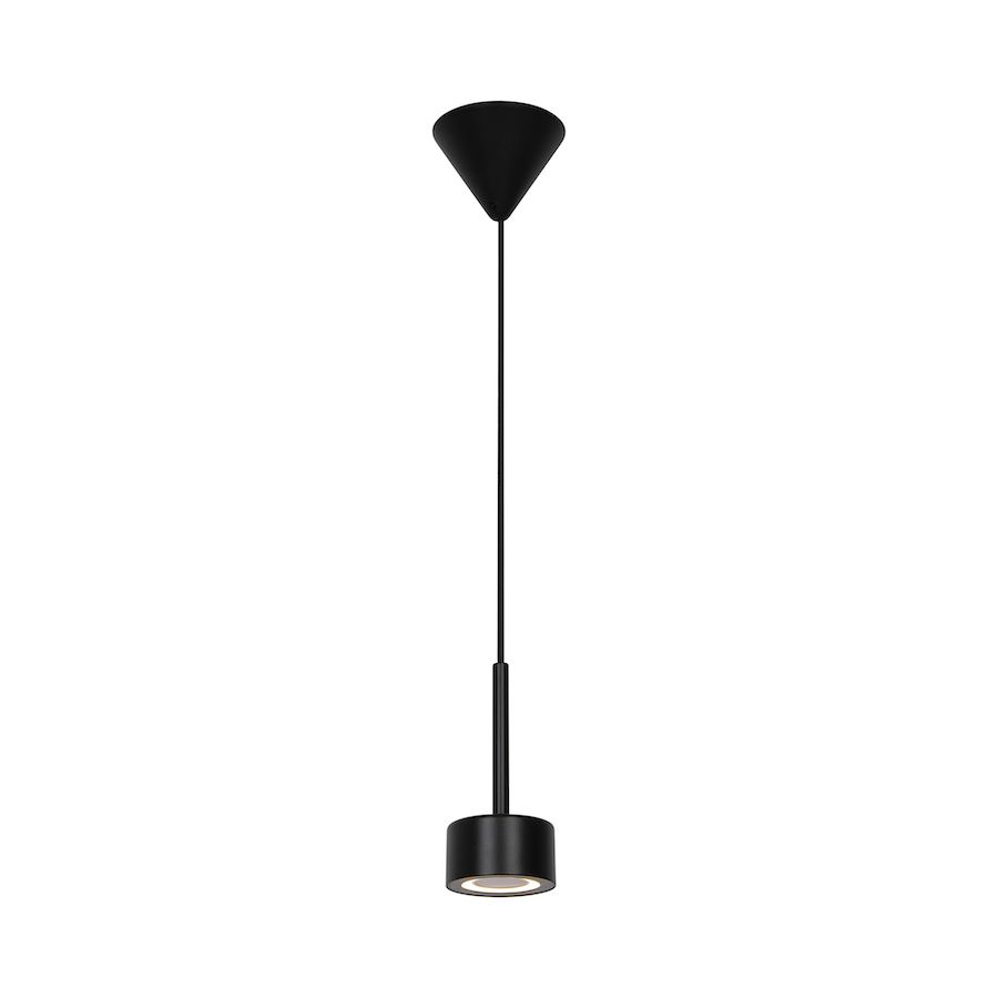 Czarna lampa wisząca Clyde - Nordlux - panel LED, do pokoju, do kuchni, nad wyspę