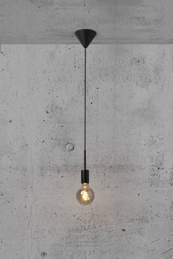 Czarne zawieszenie Paco - Nordlux - do wnętrz w stylu industialnym