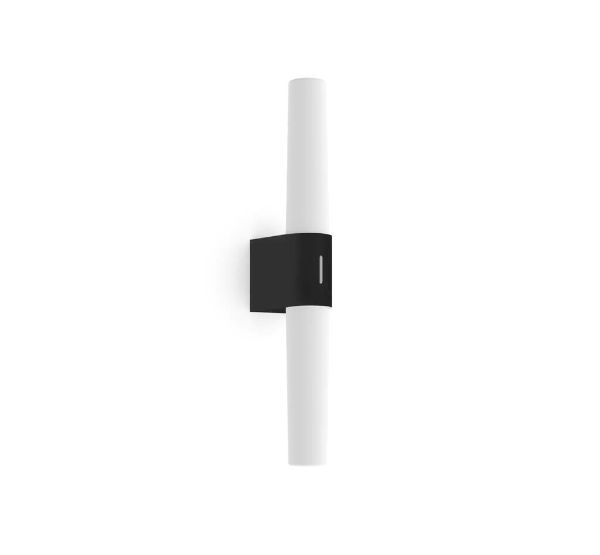 Czarny kinkiet Helva Double Basic - IP44, LED, do łazienki