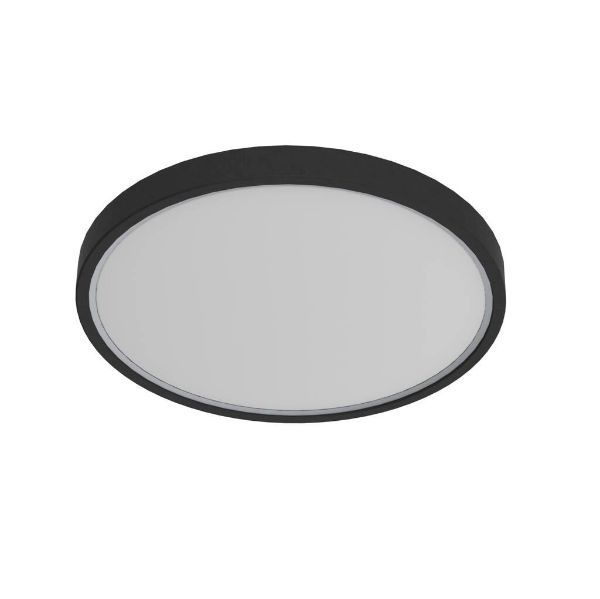Czarny plafon Noxy - LED, IP44, do łazienki, do przedpokoju