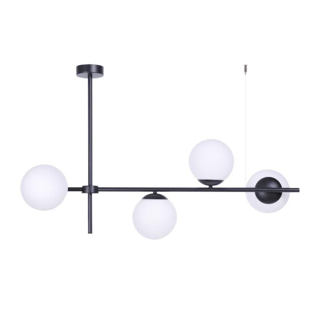 Duża lampa sufitowa Vuelta - Kaja - nad barek w industrialnej kuchni