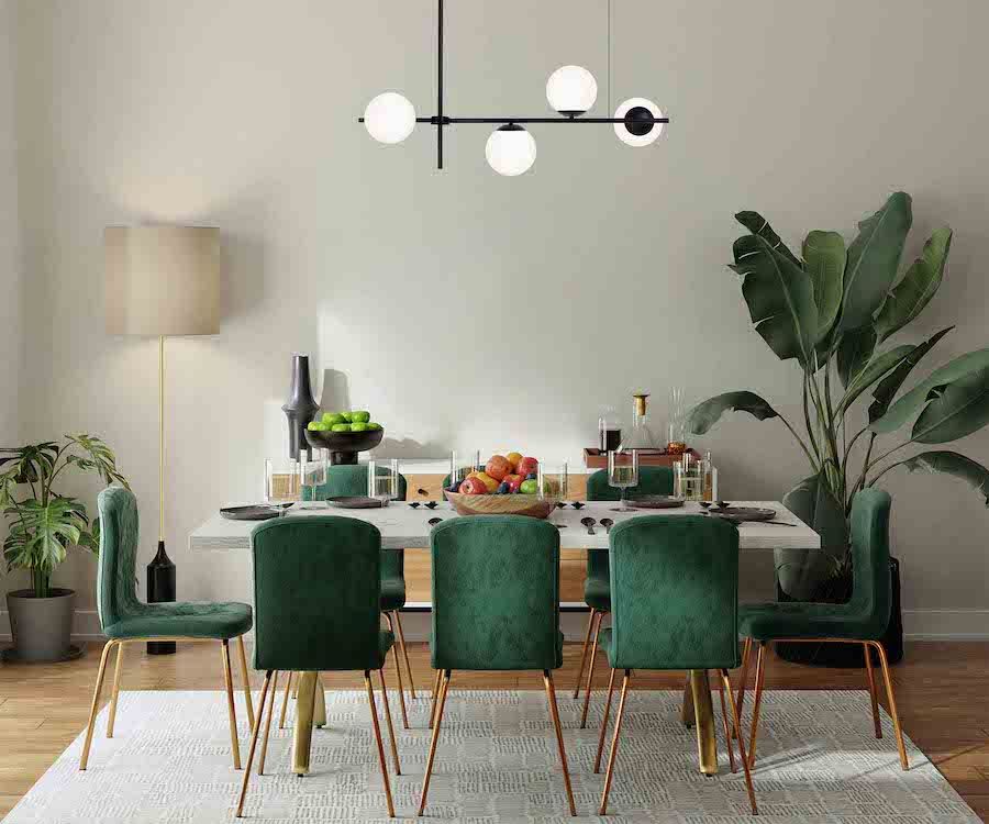 Duża lampa sufitowa Vuelta - Kaja - nad barek w industrialnej kuchni