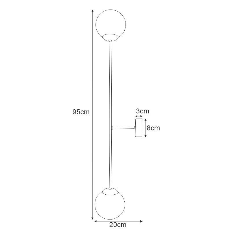 Duży kinkiet Isla - Kaja - dwa klosze, do eleganckiego salonu