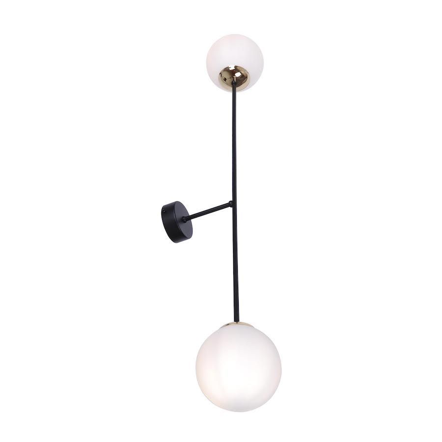 Duży kinkiet Isla - Kaja - dwa klosze, do eleganckiego salonu