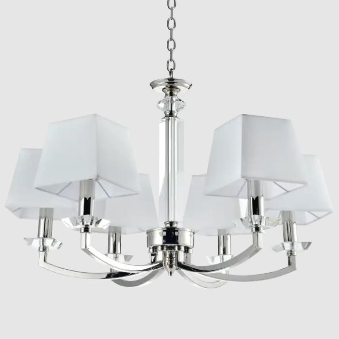 Elegancki żyrandol Dubai - białe abażury
