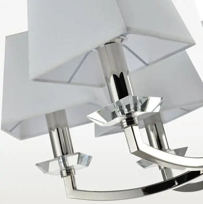 Elegancki żyrandol Dubai - białe abażury