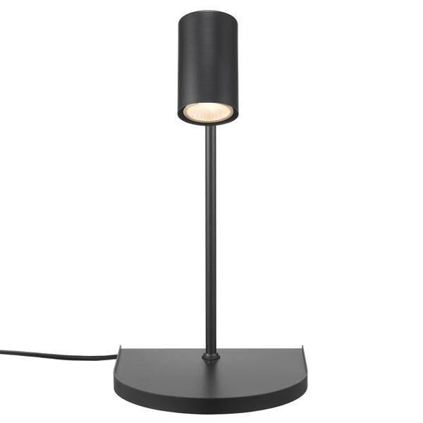 Kinkiet ścienny Cody - Nordlux - czarny, z półką i portem USB, nad łóżko, nad sofę