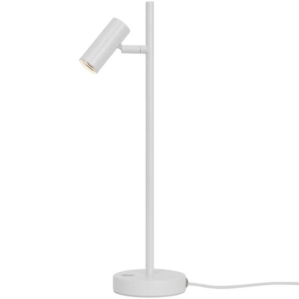 Lampa biurkowa Omari - LED, biała, ściemniacz, do gabinetu, do sypialni