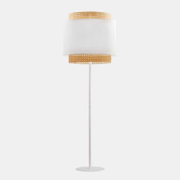 Lampa podłogowa Boho Nature - TK Lighting - biała, do sypialni i salonu