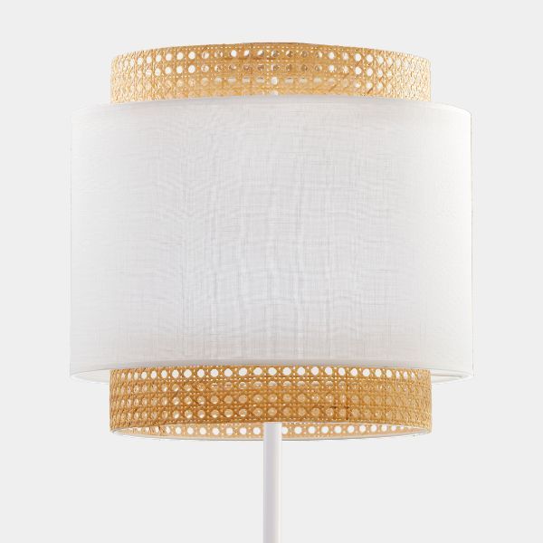 Lampa podłogowa Boho Nature - TK Lighting - biała, do sypialni i salonu