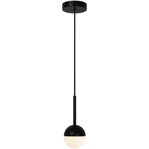 Lampa wisząca Contina - szklany klosz, czarna oprawa
