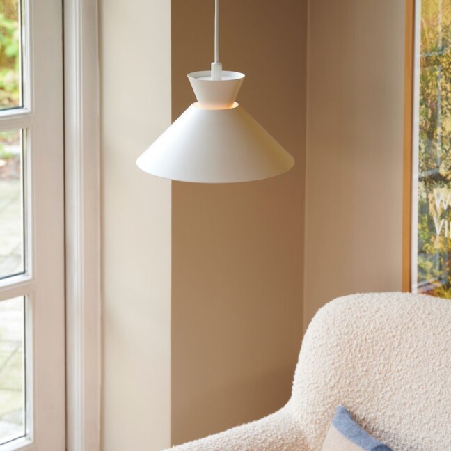 Lampa wisząca Dial 25 - biały stożek nad wyspę w kuchni, nad stół