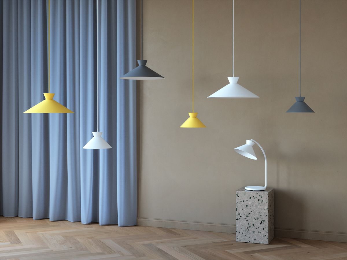 Lampa wisząca Dial 25 - biały stożek nad wyspę w kuchni, nad stół