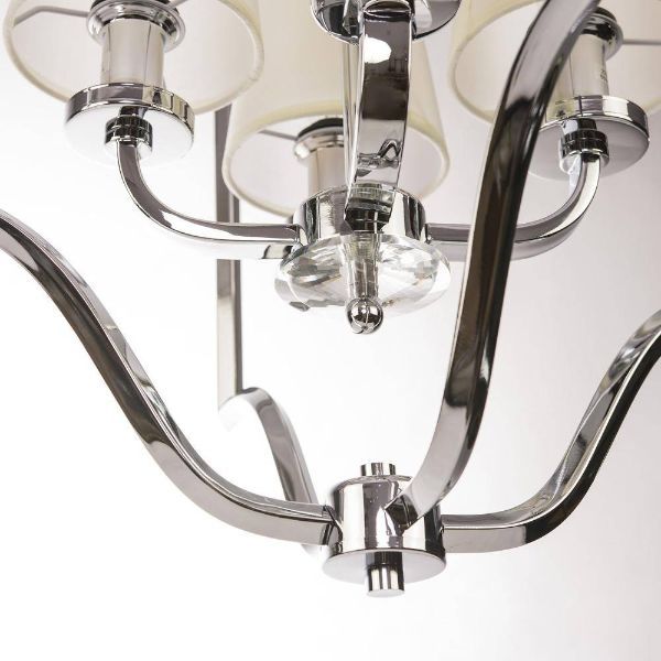 Lampa wisząca New York - srebrna, białe abażury