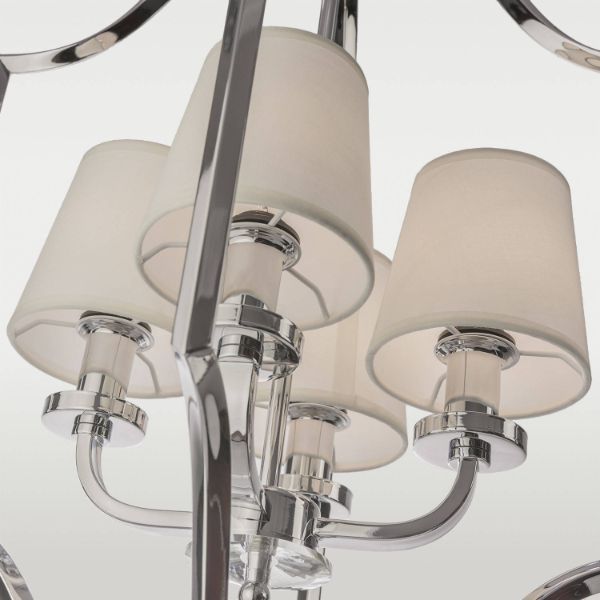 Lampa wisząca New York - srebrna, białe abażury
