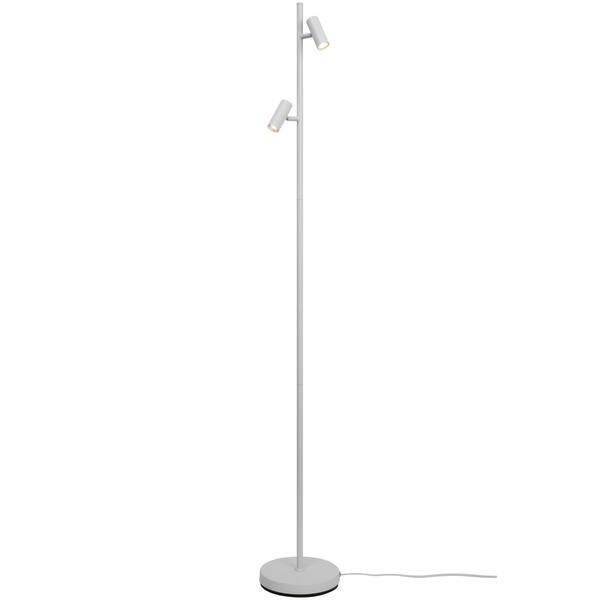 Minimalistyczna lampa podłogowa Omari - biała, ze ściemniaczem