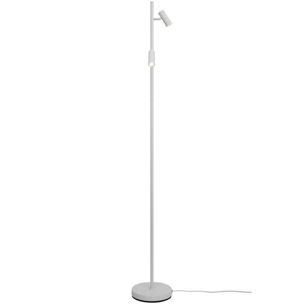 Minimalistyczna lampa podłogowa Omari - biała, ze ściemniaczem