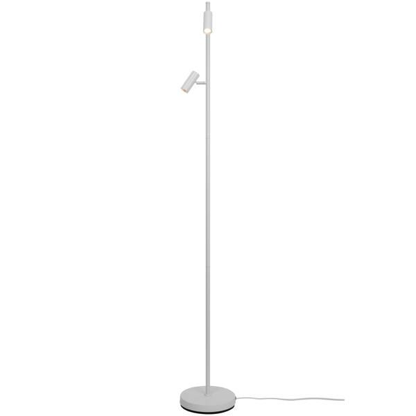 Minimalistyczna lampa podłogowa Omari - biała, ze ściemniaczem