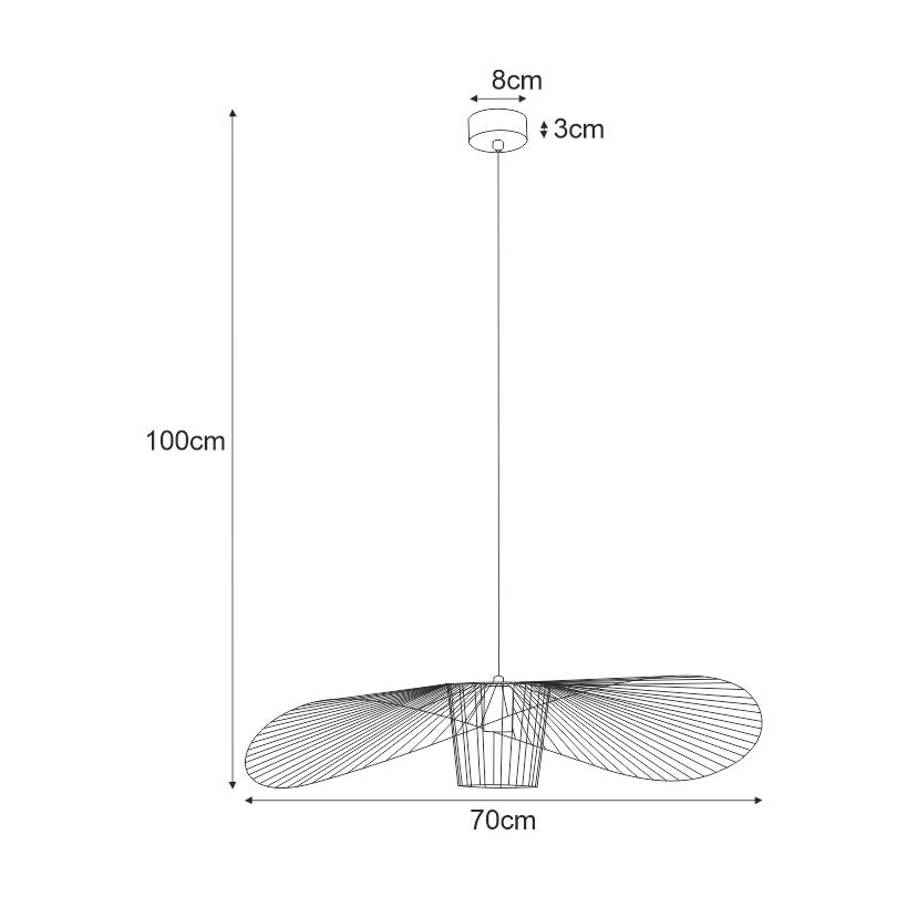 Nowoczesna lampa wisząca Kapelusz - Kaja - do salonu w stylu skandynawskim