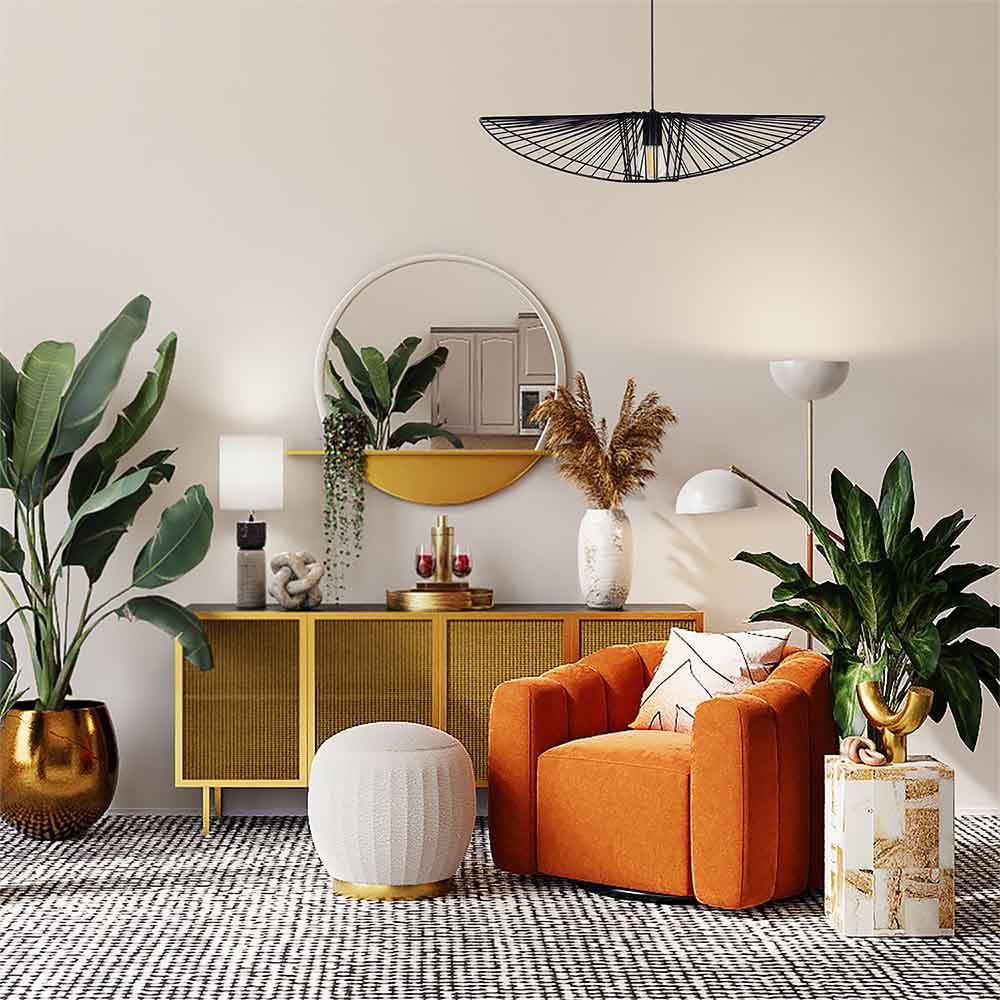 Nowoczesna lampa wisząca Kapelusz - Kaja - do salonu w stylu skandynawskim