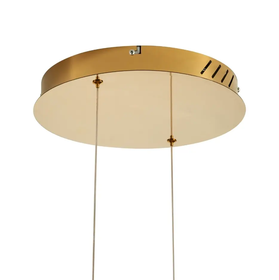 Złota lampa wisząca Circle Step LED 60+80 cm z pilotem