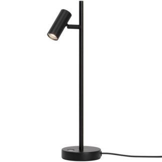 Minimalistyczna lampa biurkowa Omari - czarna, do sypialni, do gabinetu