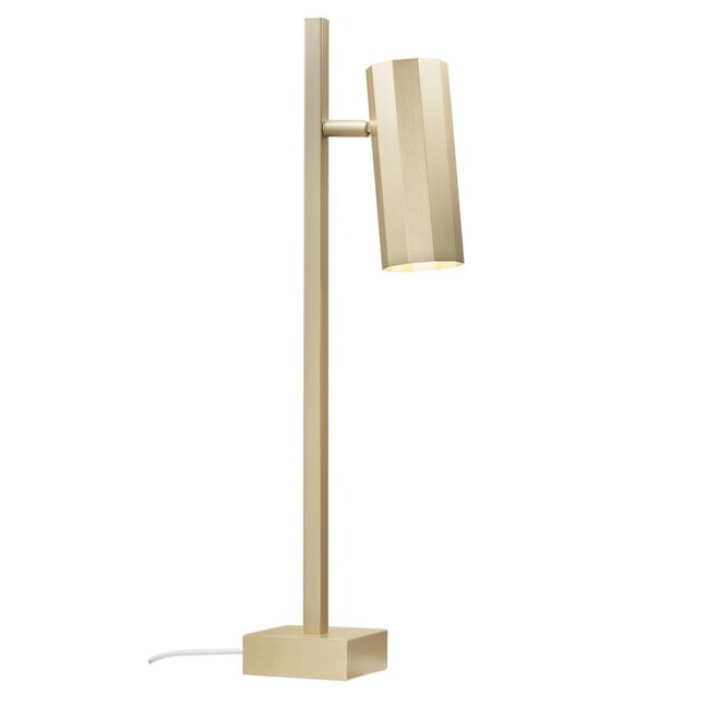 Złota lampa biurkowa Alanis - Nordlux - na komodę, na stolik kawowy, do gabinetu